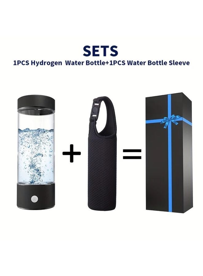 Enhanced Hydrogen Water Bottle And Vacuum Glass Cup Sleeve Gift Set White Healthy Alkaline Ionizer - Image 2
